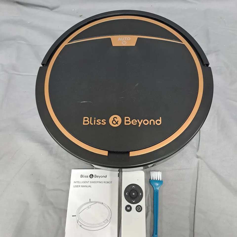 BLISS & BEYOND ROBOT VACUUM CLEANER RS300 - REMOTE, MOP PAD & MANUAL INCLUDED