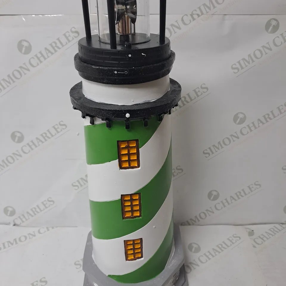 GARDEN REFLECTIONS SOLAR LED LIGHTHOUSE 50CM - GREEN