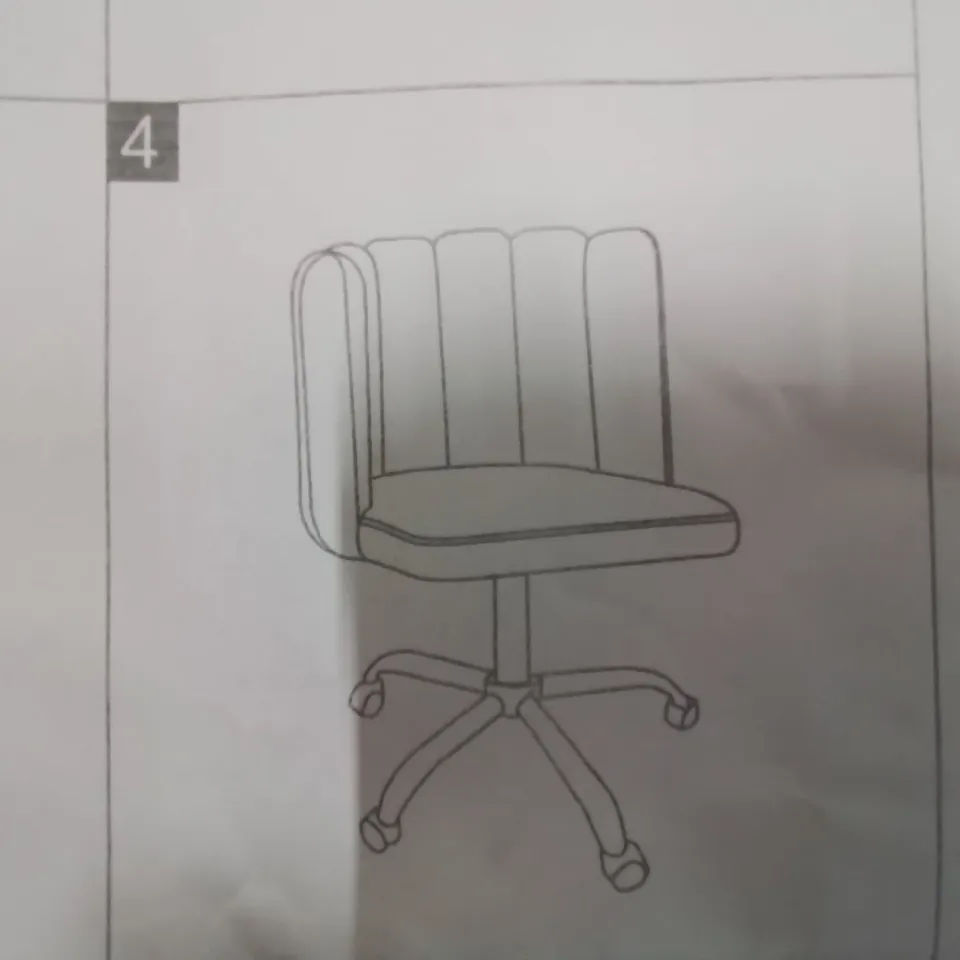 BOXED GREY VELVET SWIVEL CHAIR