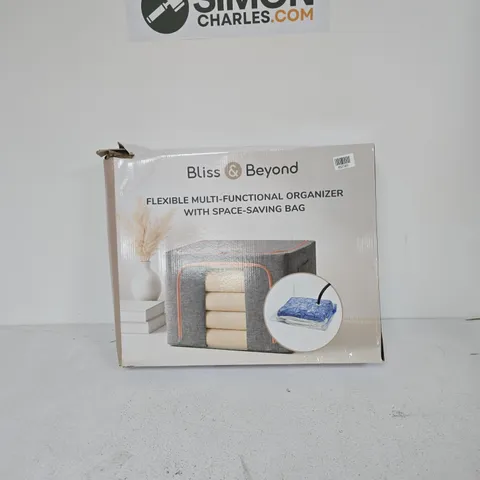 BLISS & BEYOND FLEXIBLE MULTI-FUNCTIONAL ORGANIZER WITH SPACE-SAVING BAG – BOXED