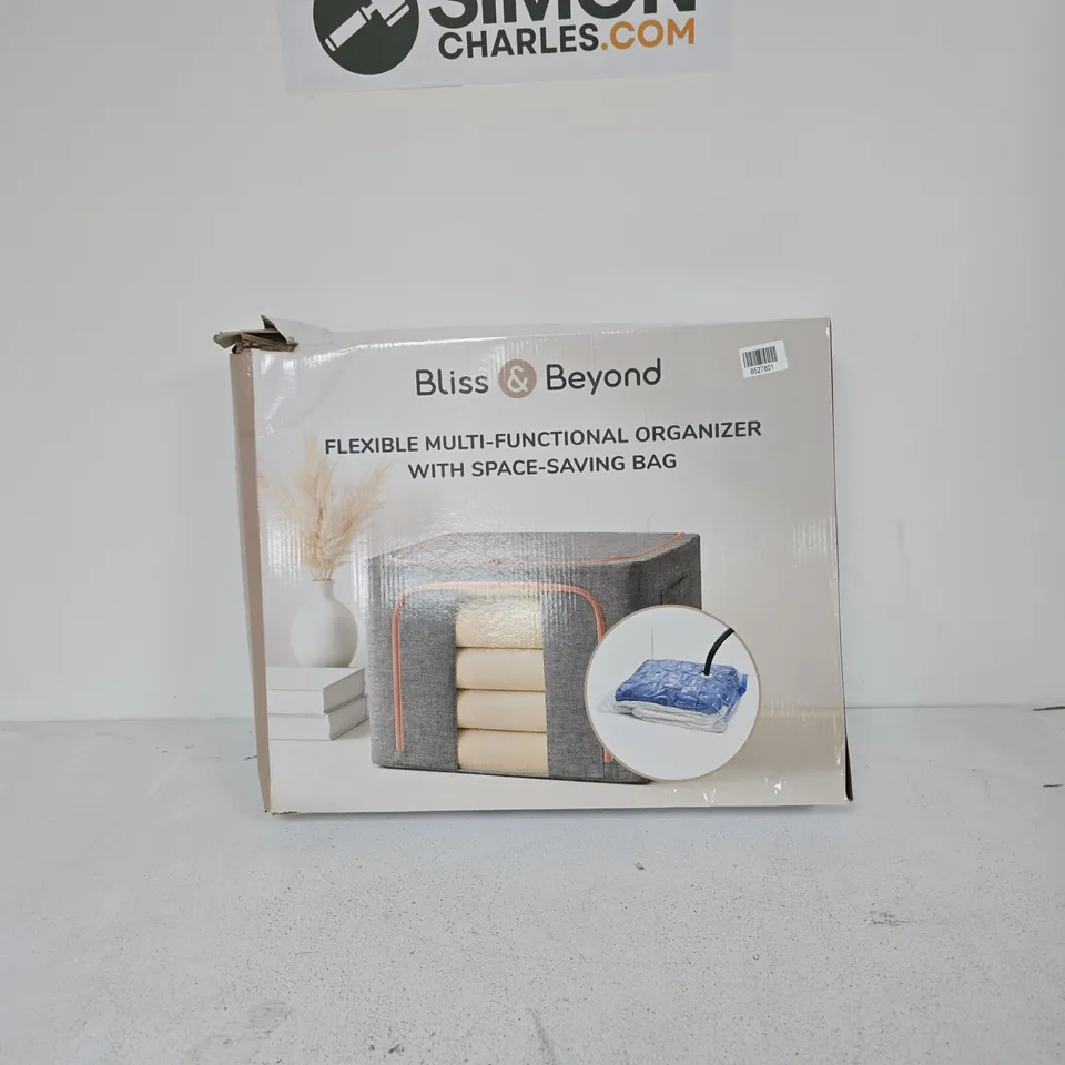 BLISS & BEYOND FLEXIBLE MULTI-FUNCTIONAL ORGANIZER WITH SPACE-SAVING BAG – BOXED