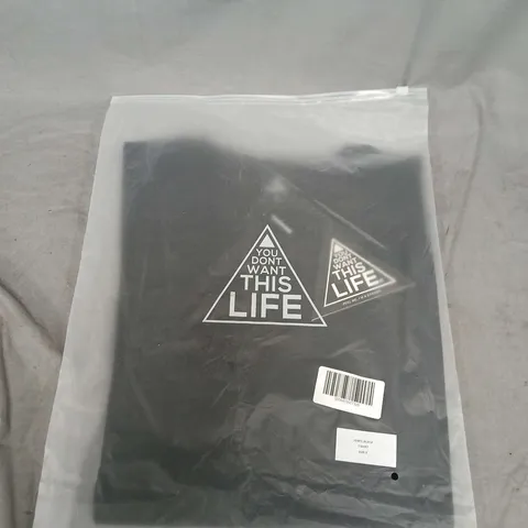 YOU DON'T WANT THIS LIFE - BOX OF APPROXIMATELY 15 PLAIN TSHIRTS IN BLACK, SIZE S