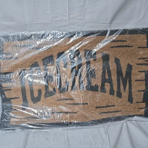 SIGNAGE RUG ICE CREAM – NATURAL COIR & PVC, 45X75 CM, MADE IN INDIA