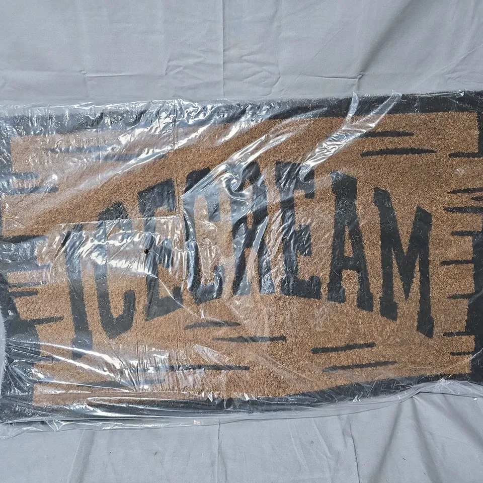 SIGNAGE RUG ICE CREAM – NATURAL COIR & PVC, 45X75 CM, MADE IN INDIA