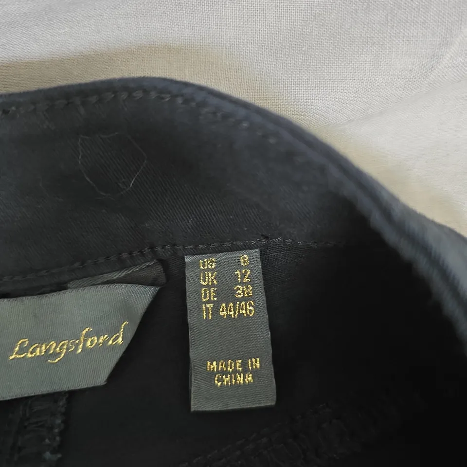 RUSH LONGFORD  TROUSERS – BLACK, UK 8 (EU 28 / IT 44/46) 