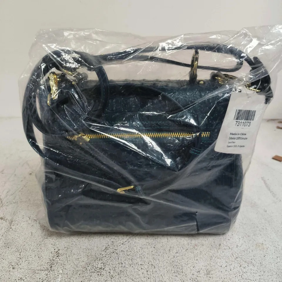 GENUINE LEATHER CROC EMBOSSED CONVERTIBLE BAG 
