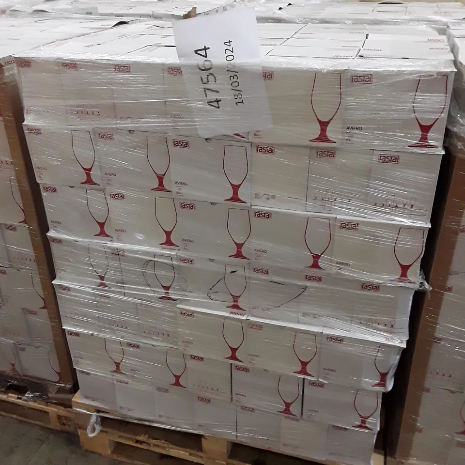 PALLET OF APPROXIMATELY 210 BOXES CONTAINING 6 RASTAL AVIERO 300ML GOBLETS  