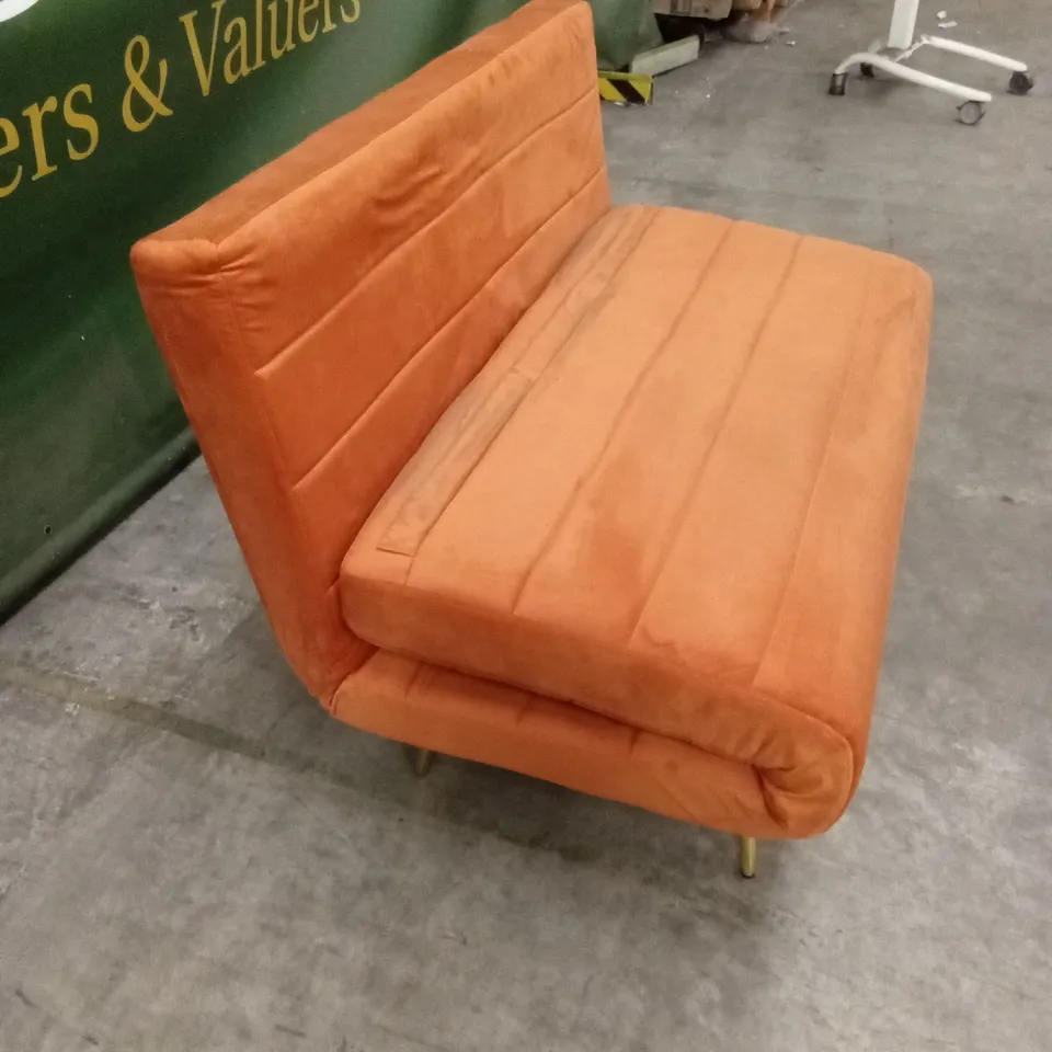 GUILLE 2 SEATER SOFA BED - VELVET ORANGE