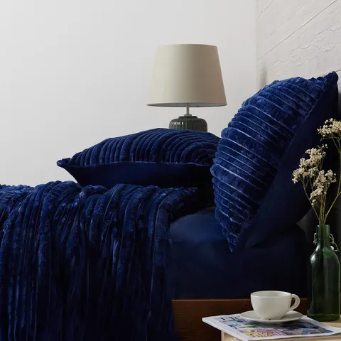 COZEE HOME LARGE DOBBY STRIPED VELVETSOFT 4 PIECE