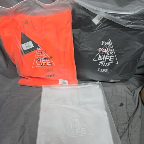 APPROXIMATELY 25 ASSORTED YOU DONT WANT THIS LIFE BRANDED CLOTHING PRODUCTS