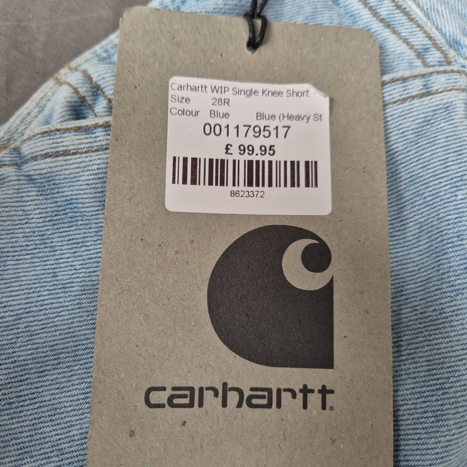 CARHARTT WIP SINGLE KNEE SHORT – BLUE DENIM, UK 10