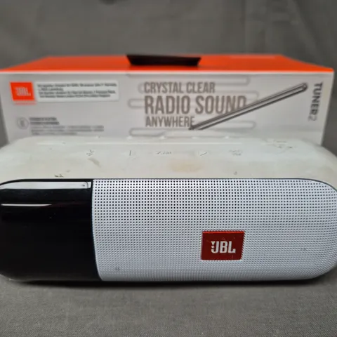 BOXED JBL BY HARMAN TUNER2 PORTABLE RADIO IN WHITE