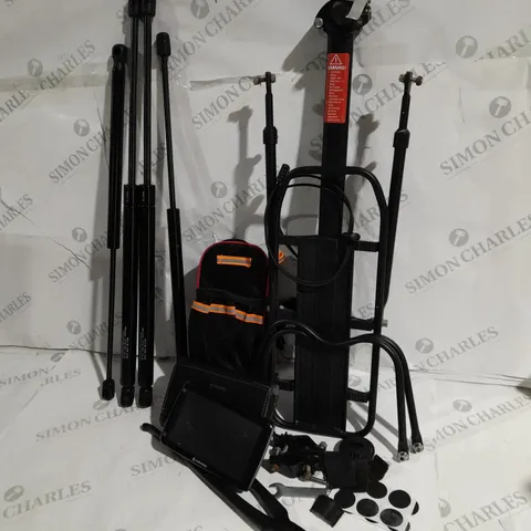 APPROXIMATELY 8 ASSORTED ITEMS TO INCLUDE NAVMAN N275 UNIT ONLY, BIKE RACK, TAILGATE STRUTS ETC.