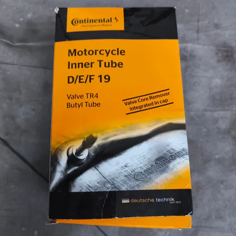 CONTINENTAL MOTORCYCLE INNER TUBE D/E/F 19 – TR4 VALVE, BUTYL TUBE 