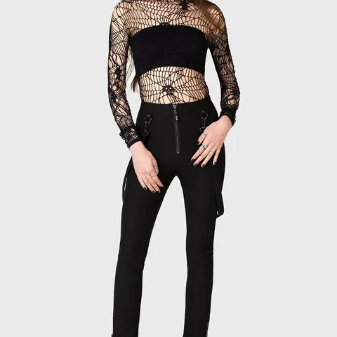 TEN BRAND NEW BAGGED KILLSTAR STRANGE VANITY HIGH-WAISTED BLACK TROUSERS FOR WOMEN