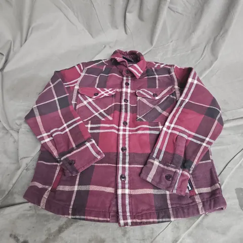 BARBOUR KIDS FLANNEL SHIRT JACKET IN BURGUNDY SIZE M-8/9