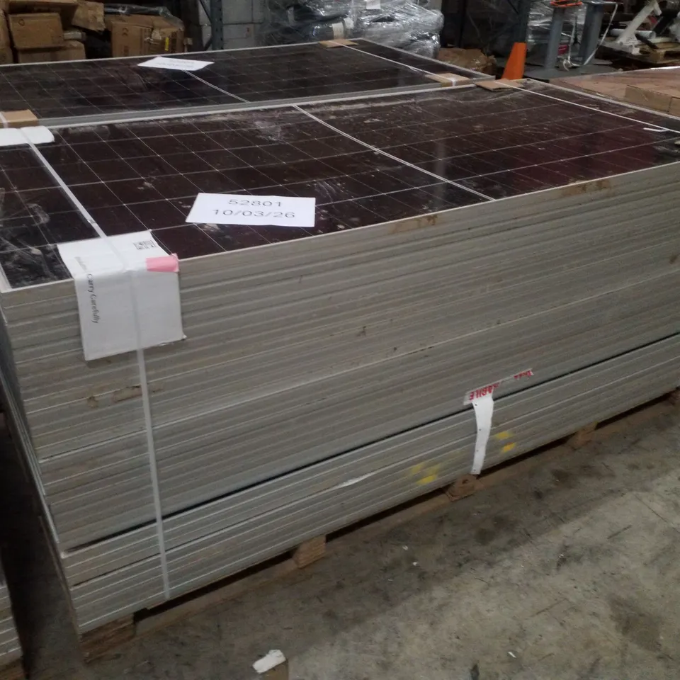 PALLET CONTAINING APPROXIMATELY 30 SOLAR PANELS