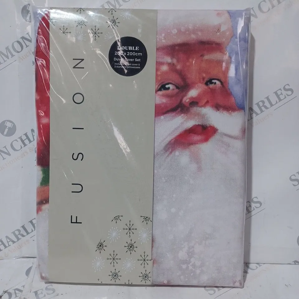 FUSION DUVET SET - DOUBLE - SANTA AND SNOWY DESIGN