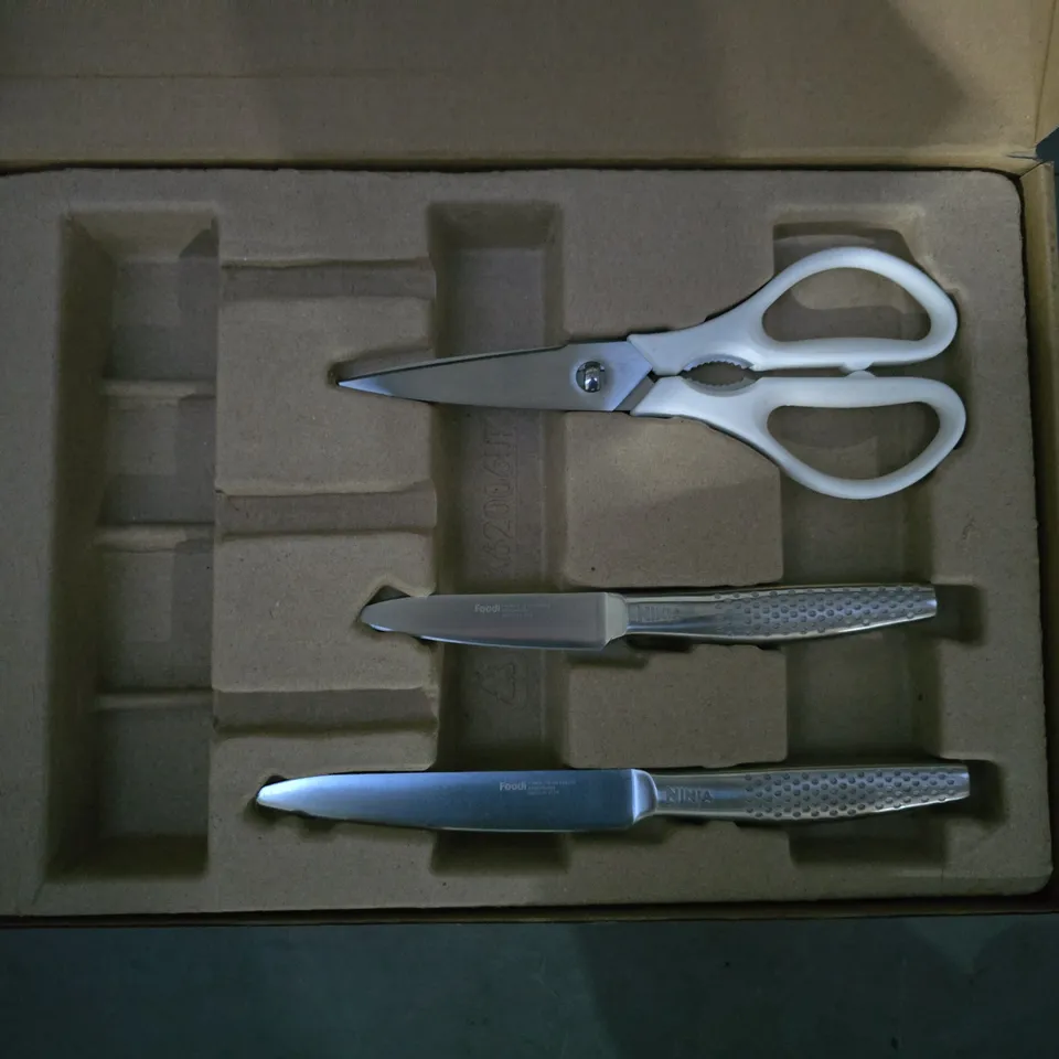 BOXED NINJA STAY SHARP STAINLESS STEEL KNIFE BLOCK SET