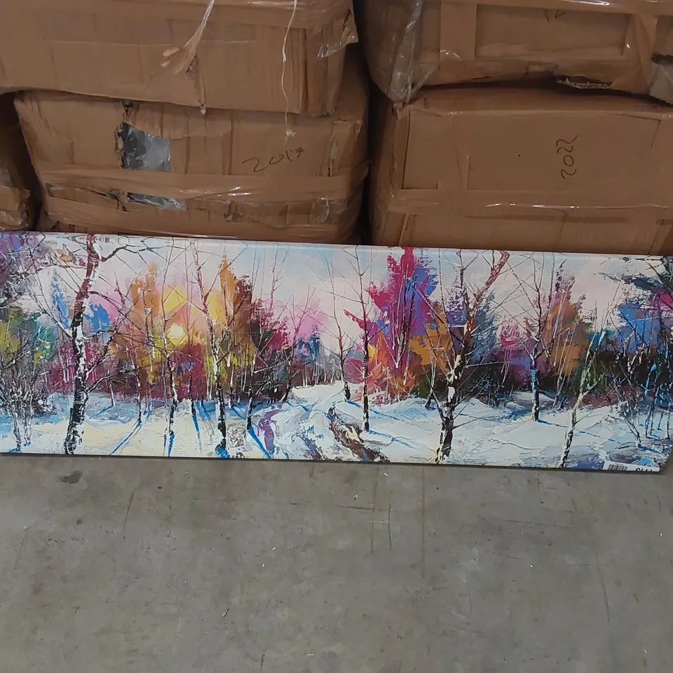 ABSTRACT WINTER FOREST - WRAPPED CANVAS PAINTING