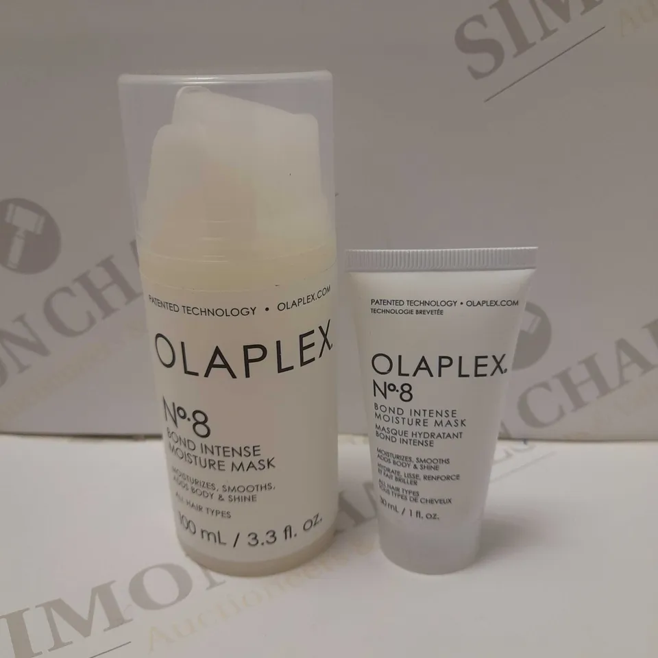 LOT OF 2 OLAPLEX NO.8 BOND INTENSE MOISTURE MASK 100ML & 30ML 