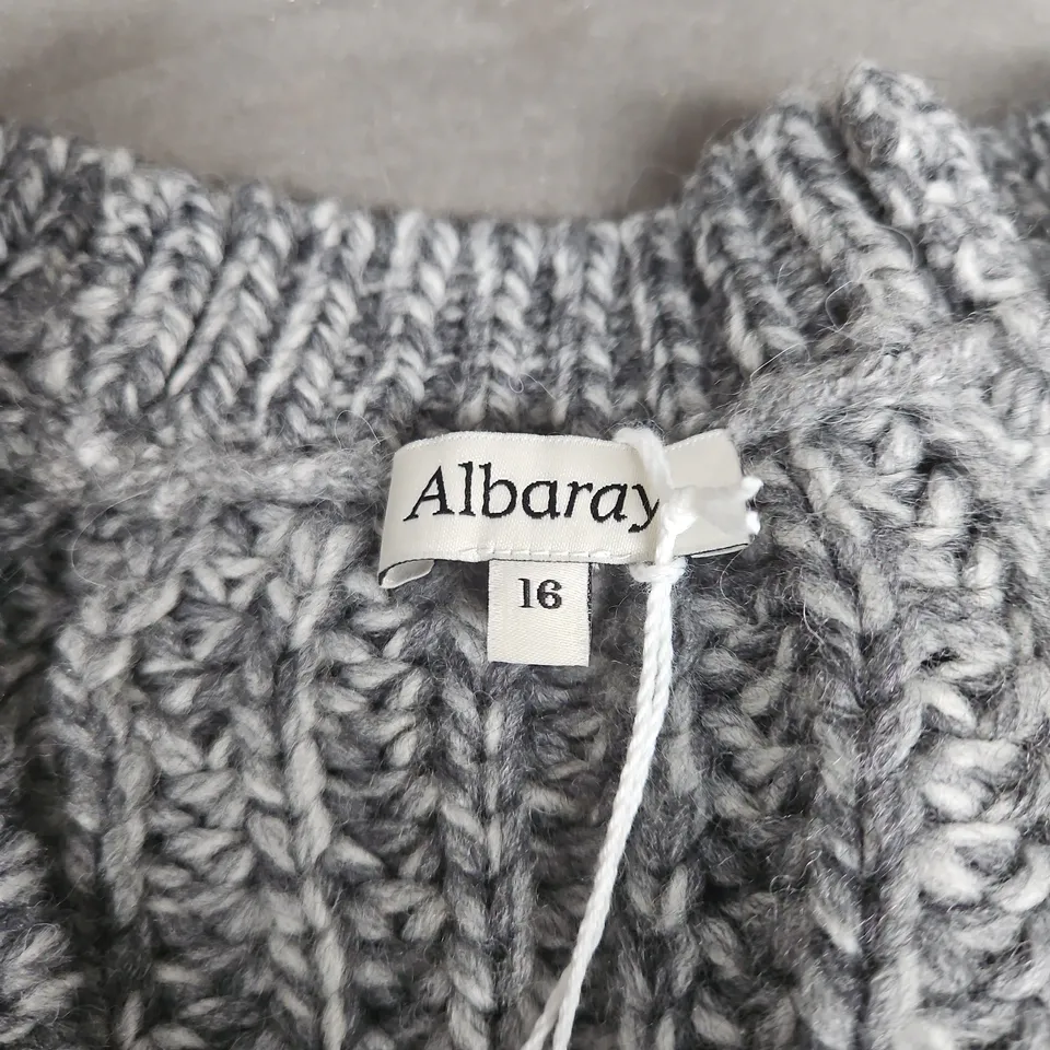 ALBARAY WOMEN'S CHUNKY KNIT CARDIGAN – GREY, SIZE 16