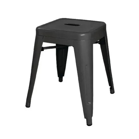 BOXED BOLERO BISTRO STEEL LOW STOOL BLACK (PACK OF 4)