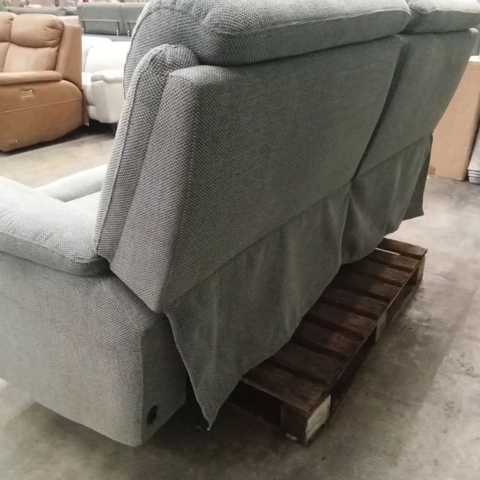 QUALITY DESIGNER 3 SEATER FABRIC UPHOLSTERED POWER RECLINER SOFA