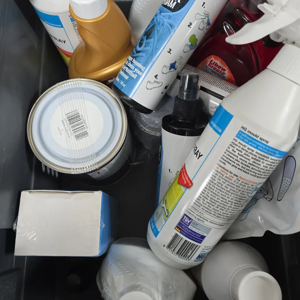 APPROXIMATELY 15 ASSORTED HOUSEHOLD ITEMS TO INCLUDE PUMP BRUSH, GLOVES CLEANER, BED BUG KILLER ETC 