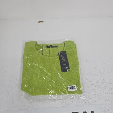 SUGAR CRISP LADIES TEXTURE DOLMAN TOP β GREEN, UK SIZE S
