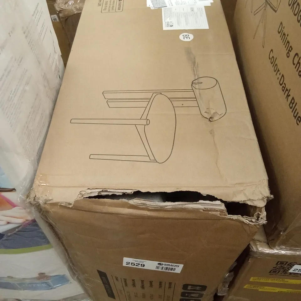 BOXED SET OF 2 DINING CHAIR - WHITE FABRIC