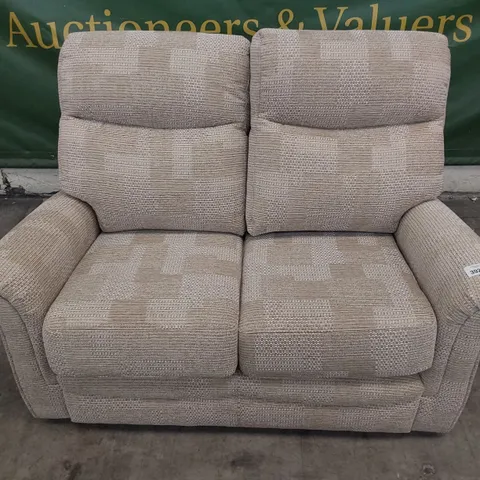 QUALITY BRITISH DESIGNER G PLAN AVON SMALL TWO SEATER SOFA FARO SAND FABRIC 