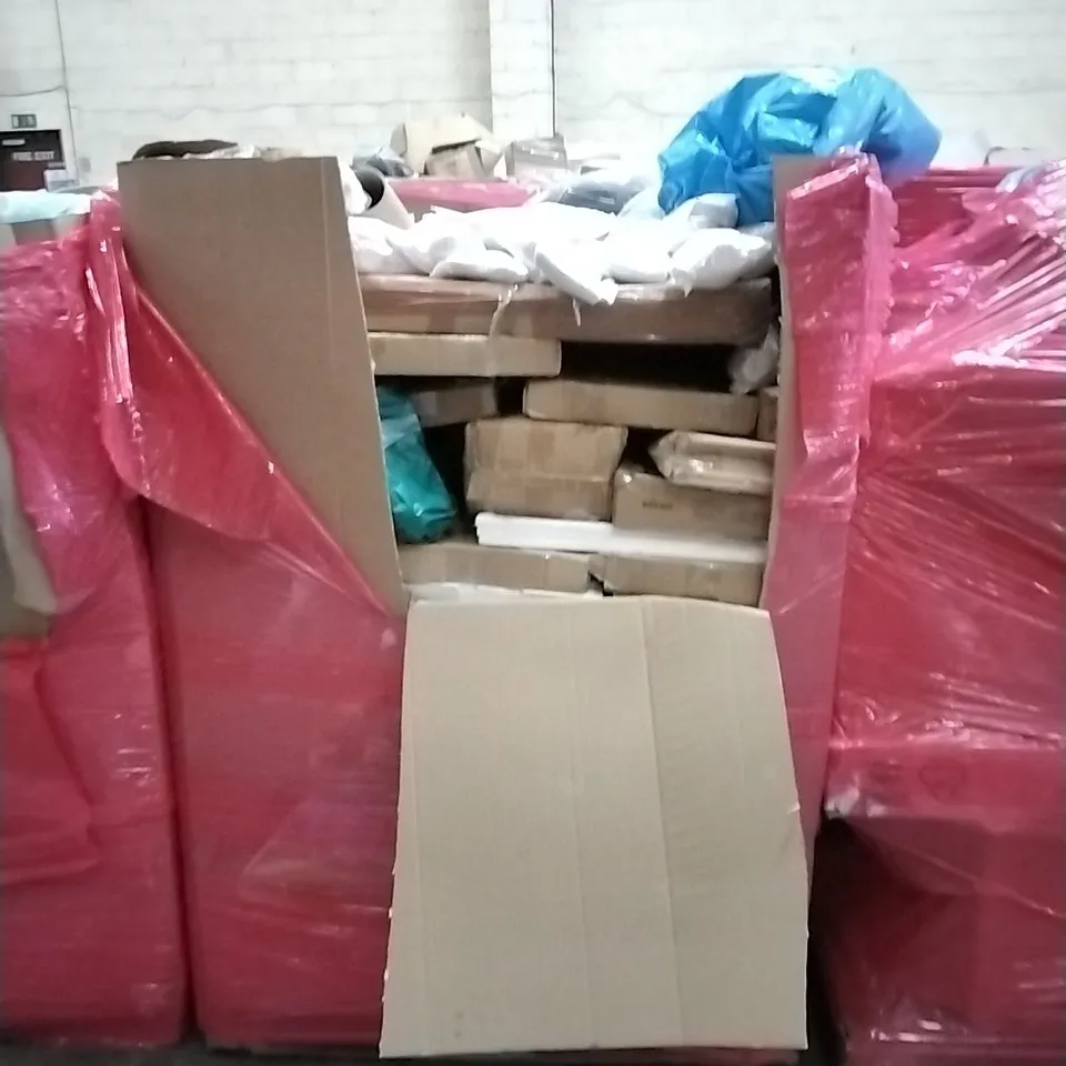 PALLET OF ASSORTED HOUSEHOLD GOODS AND PRODUCTS TO INCLUDE; CAST IRON TORTILLA PRESSES, TOILET UNBLOCKERS, VARIOUS TOYS FOR SMALL KIDS ETC