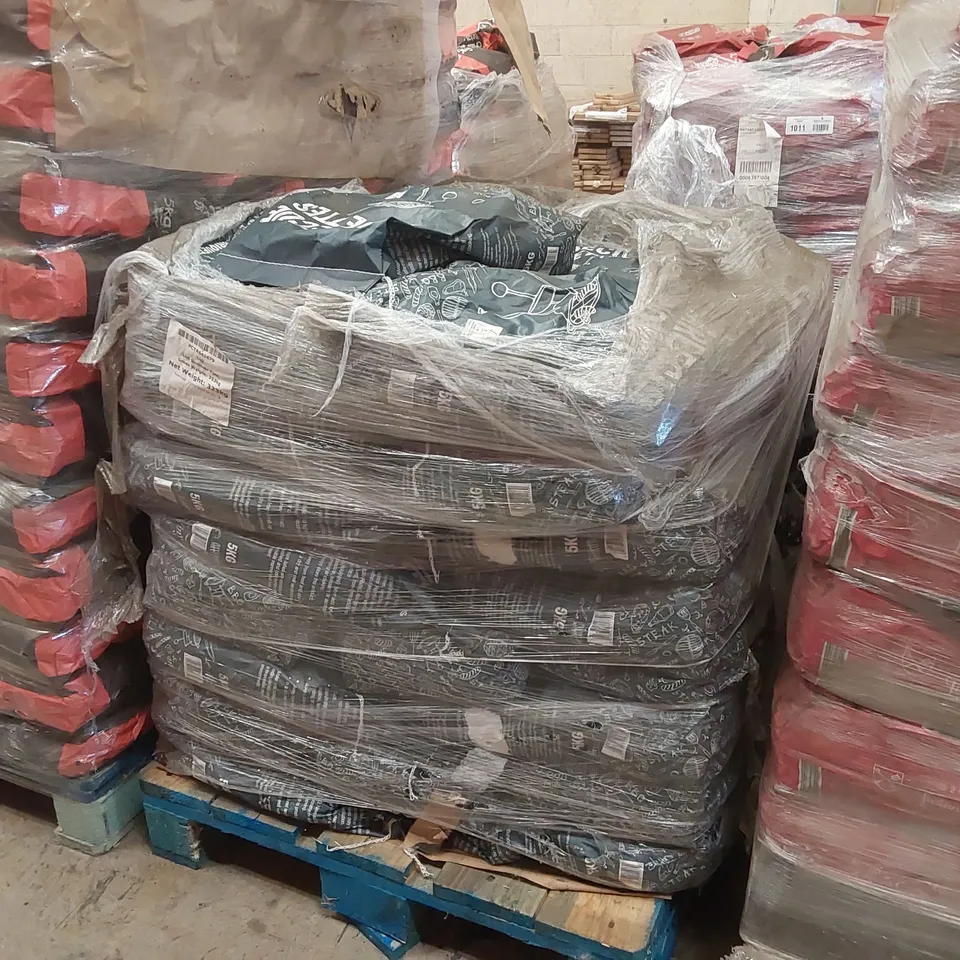 PALLET CONTAINING A LARGE QUANTITY OF CHARCOAL BRIQUETTE BAGS 