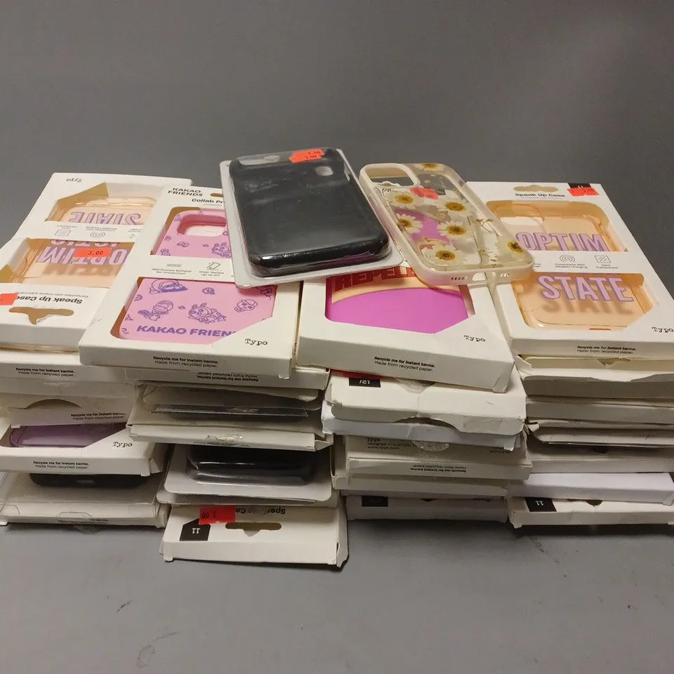 APPROXIMATELY 50 ASSORTED TYPO PHONE CASES 