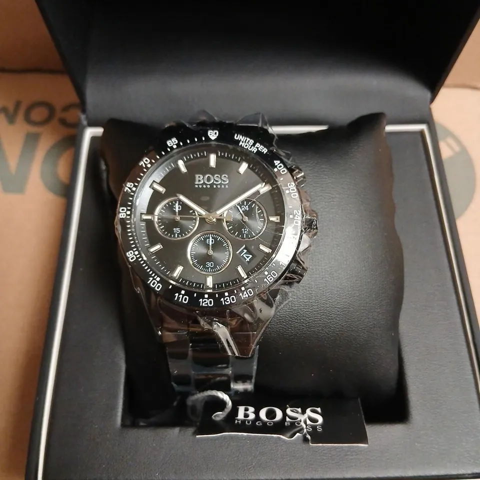 HUGO BOSS CHRONOGRAPH WATCH – BLACK DIAL, STAINLESS STEEL BRACELET