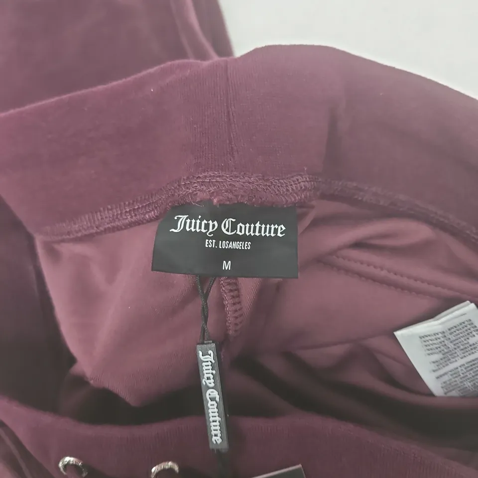 JUICY COUTURE DEL RAY STRAIGHT LEG TRACKPANTS IN WINE-TASTING - UK MEDIUM