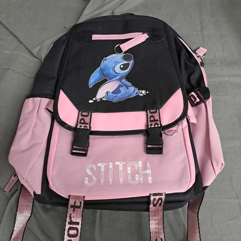 STITCH BLACK AND PINK BACKPACK