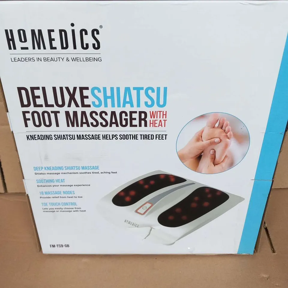 BOXED HOMEDICS DELUXE SHIATSU FOOT MASSAGER WITH HEAT FM-TS9-GB