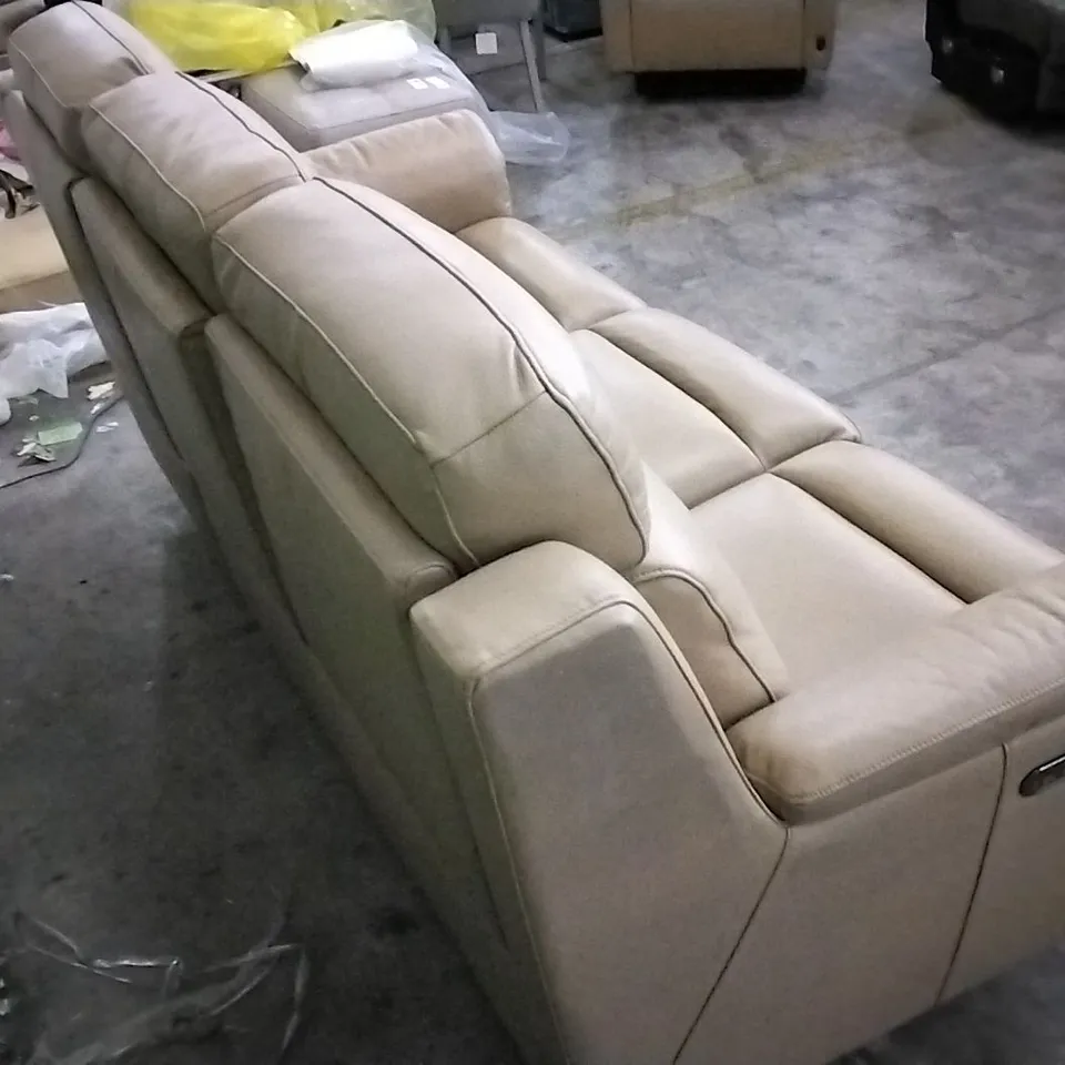 QUALITY DESIGNER MINK LEATHER ELECTRIC RECLINER 3 SEATER SOFA