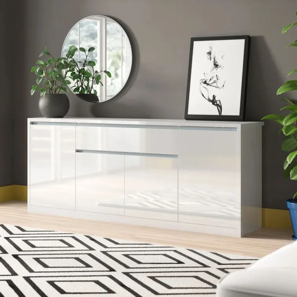 BOXED DELANEY 210.25CM WIDE 1 DRAWER SIDEBOARD (2 BOXES)