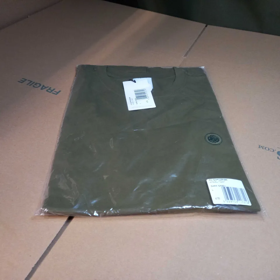 PACKAGED PRETTYGREEN DARK GREEN MITCHELL T-SHIRT - LARGE