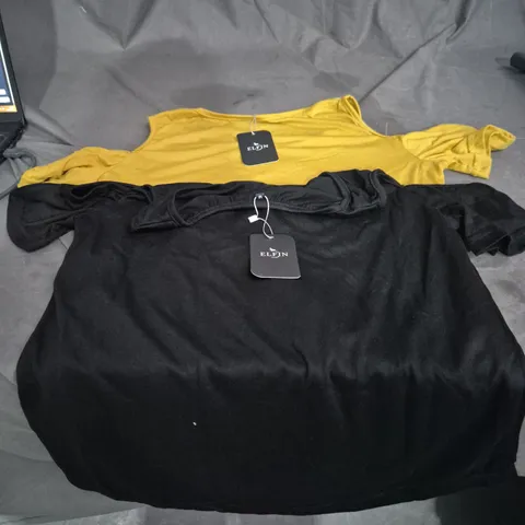 ELFIN WOMEN'S TOPS – MUSTARD & BLACK (2-PACK) WITH TAGS SIZE M