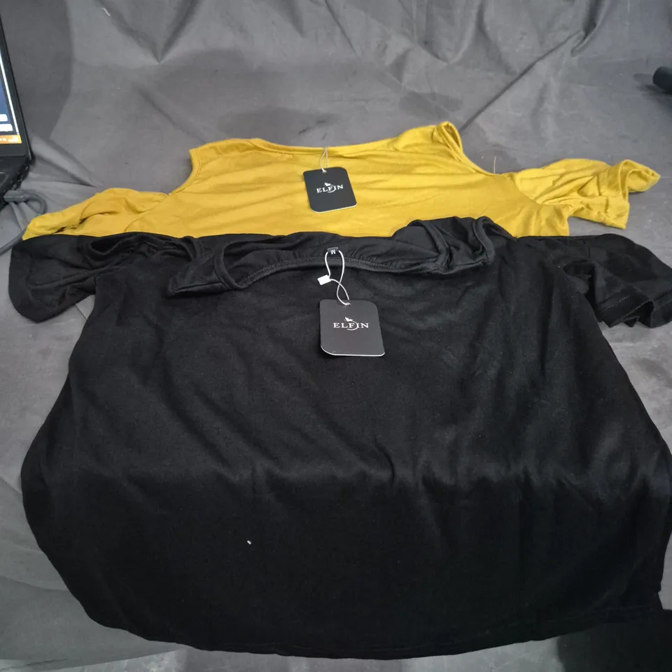 ELFIN WOMEN'S TOPS – MUSTARD & BLACK (2-PACK) WITH TAGS SIZE M