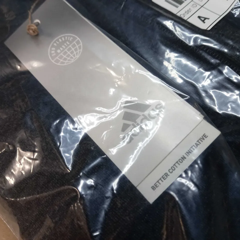 ADIDAS GREY MARL ZIPPED THROUGH TRACK TOP - SMALL