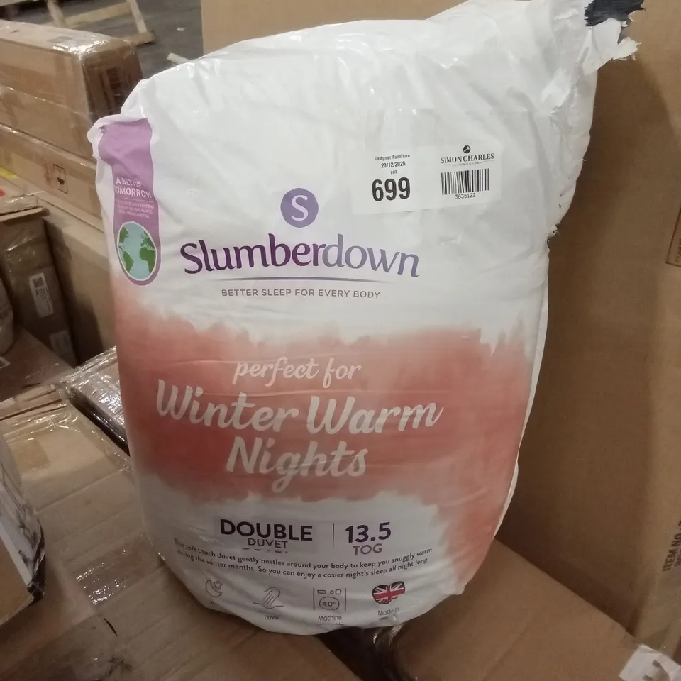 BAGGED SLUMBERDOWN WARM WINTER NIGHTS DUVET 13.5 TOG, EXTRA WARM DUVET - DOUBLE SIZE
