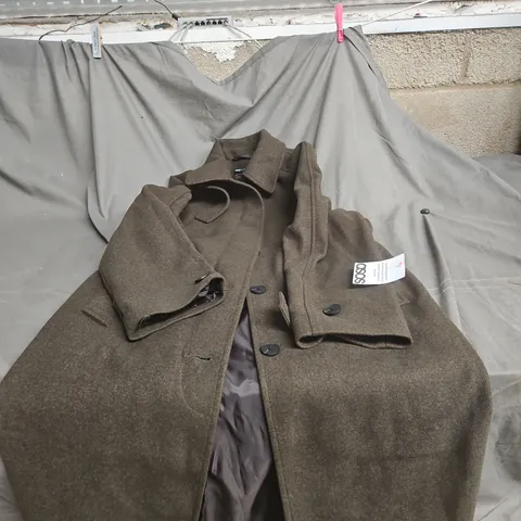 ASOS DESIGN LONGLINE CAR COAT – OLIVE SMALL