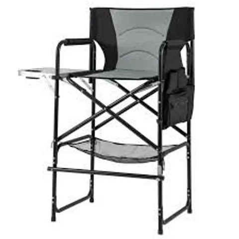 BOXED GIANTEX 46” TALL DIRECTORS CHAIR, FOLDING CAMPING CHAIR WITH 31" SEAT HEIGHT, SIDE TABLE, CUP HOLDER