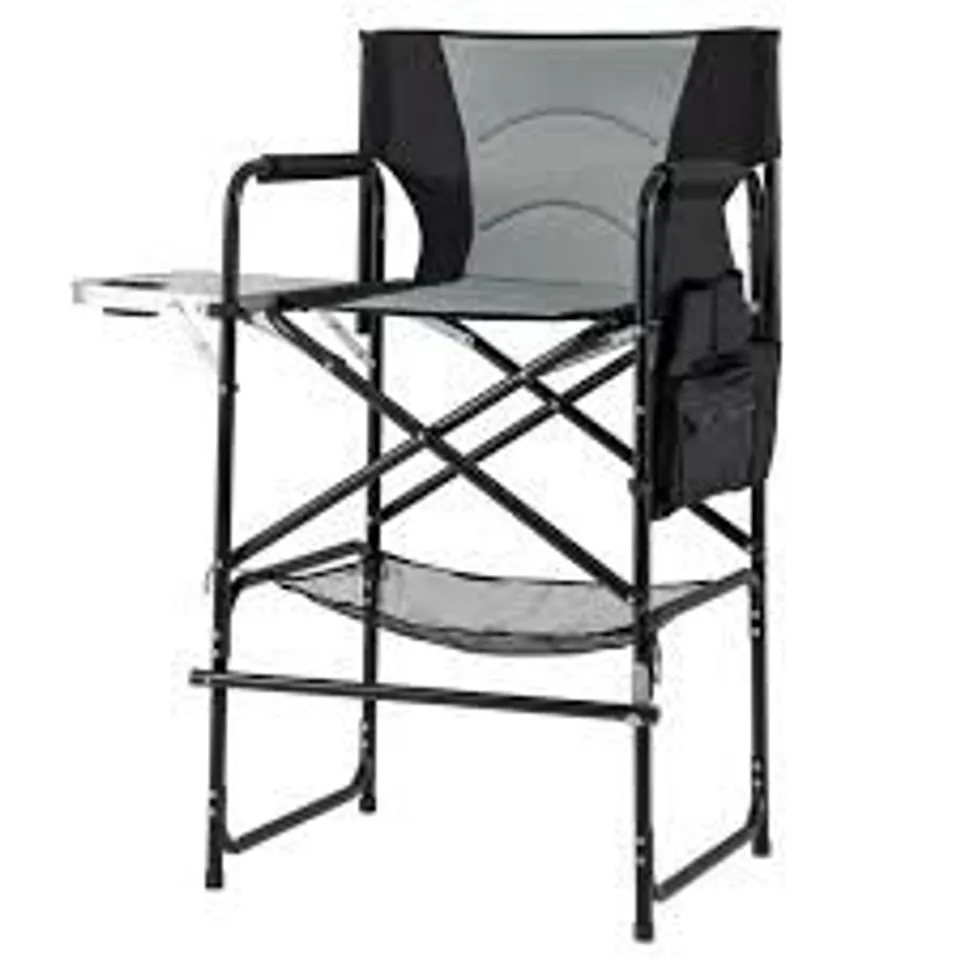 BOXED GIANTEX 46” TALL DIRECTORS CHAIR, FOLDING CAMPING CHAIR WITH 31" SEAT HEIGHT, SIDE TABLE, CUP HOLDER