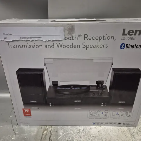 BOXED LENCO BLUETOOTH TURNTABLE WITH SPEAKERS